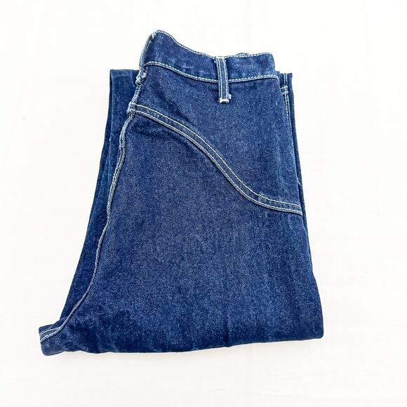 John Galt Dark Wash Straight Leg Contrast Stitch Denim Jeans Size Small - Picture 1 of 8